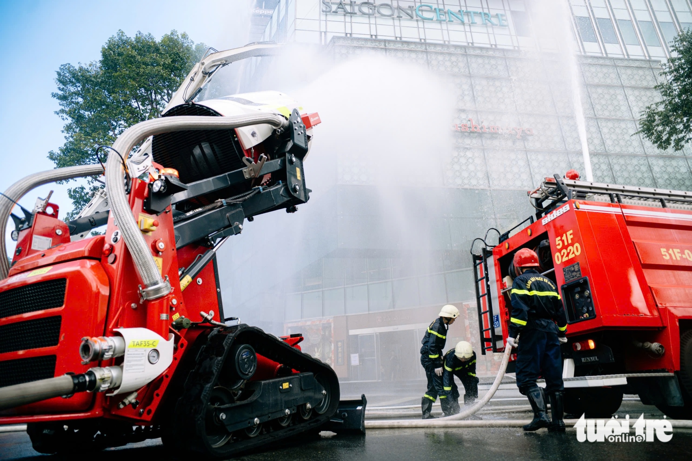 西贡中心大楼的消防和救援演练